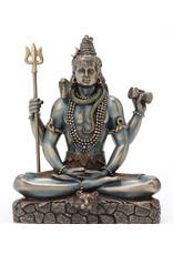 Veronese Design Giftware Figurines Collectables - Shiva in Lotus Pose Bronzed statue Veronese Design