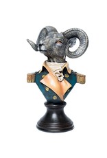 Bentley&Bo Giftware, beelden, collectables - Ram in Melitaire Uniform buste 24cm