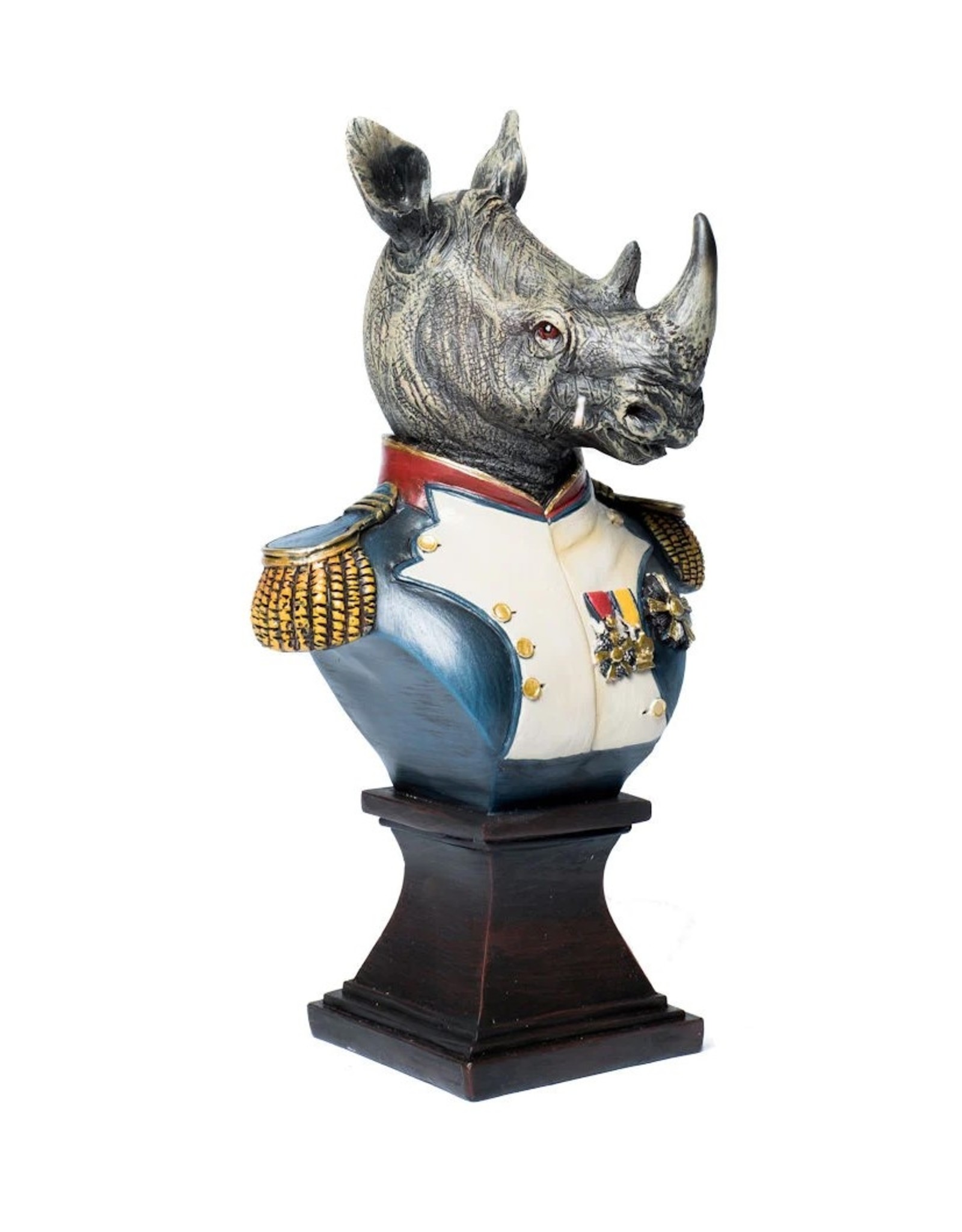 Bentley&Bo Giftware & Lifestyle - Rhino in Military Uniform bust 25cm