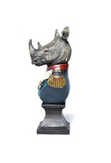 Bentley&Bo Giftware & Lifestyle - Rhino in Military Uniform bust 25cm