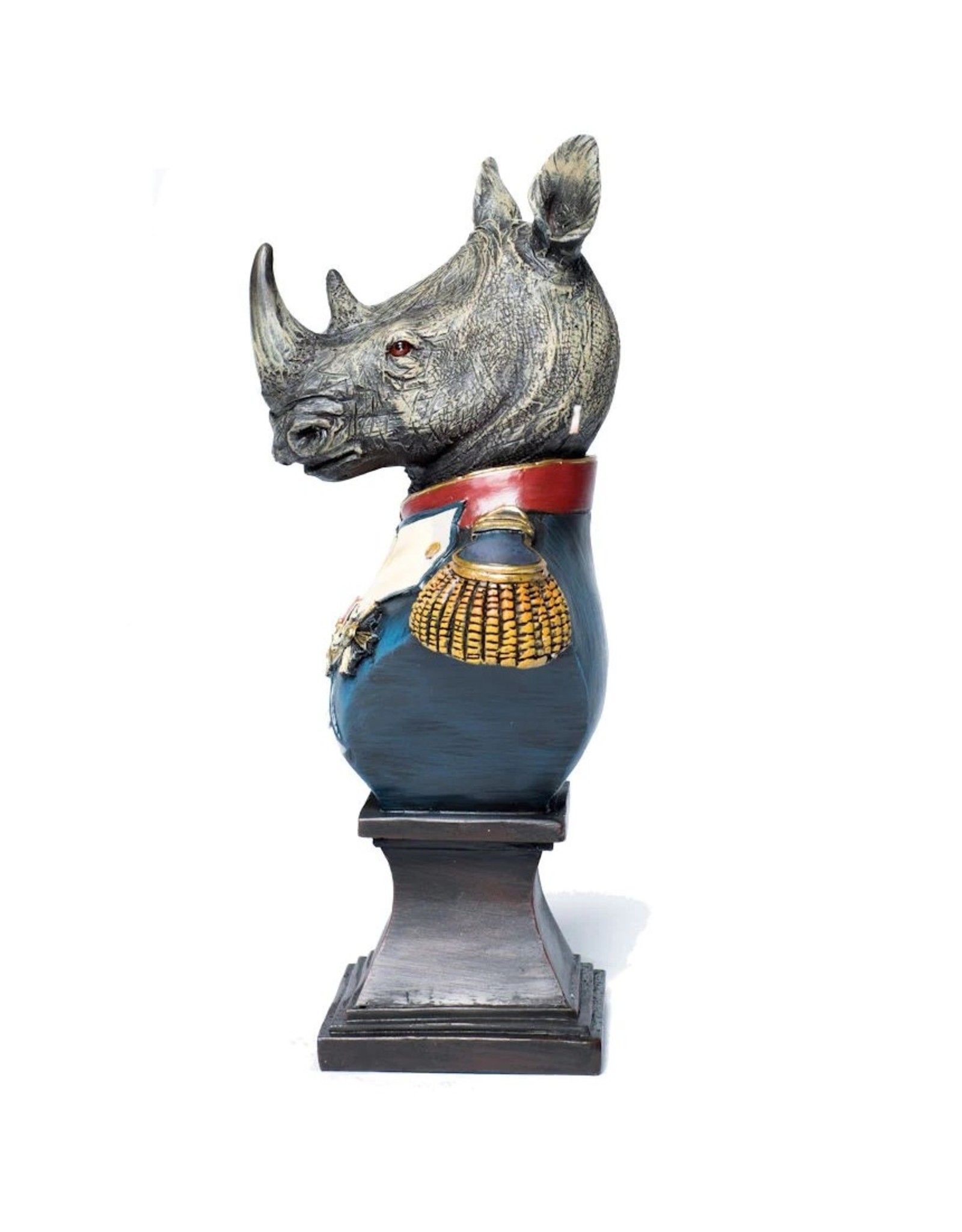 Bentley&Bo Giftware & Lifestyle - Rhino in Military Uniform bust 25cm