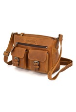 HillBurry Leren Schoudertassen Leren crossbody tassen - HillBurry Leren Schoudertas met twee aparte vakken