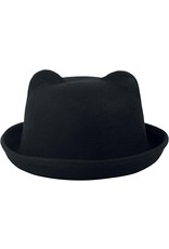 Poizen Industries Gothic steampunk accessories - Poizen Industries Kitty Bowler Hat Black