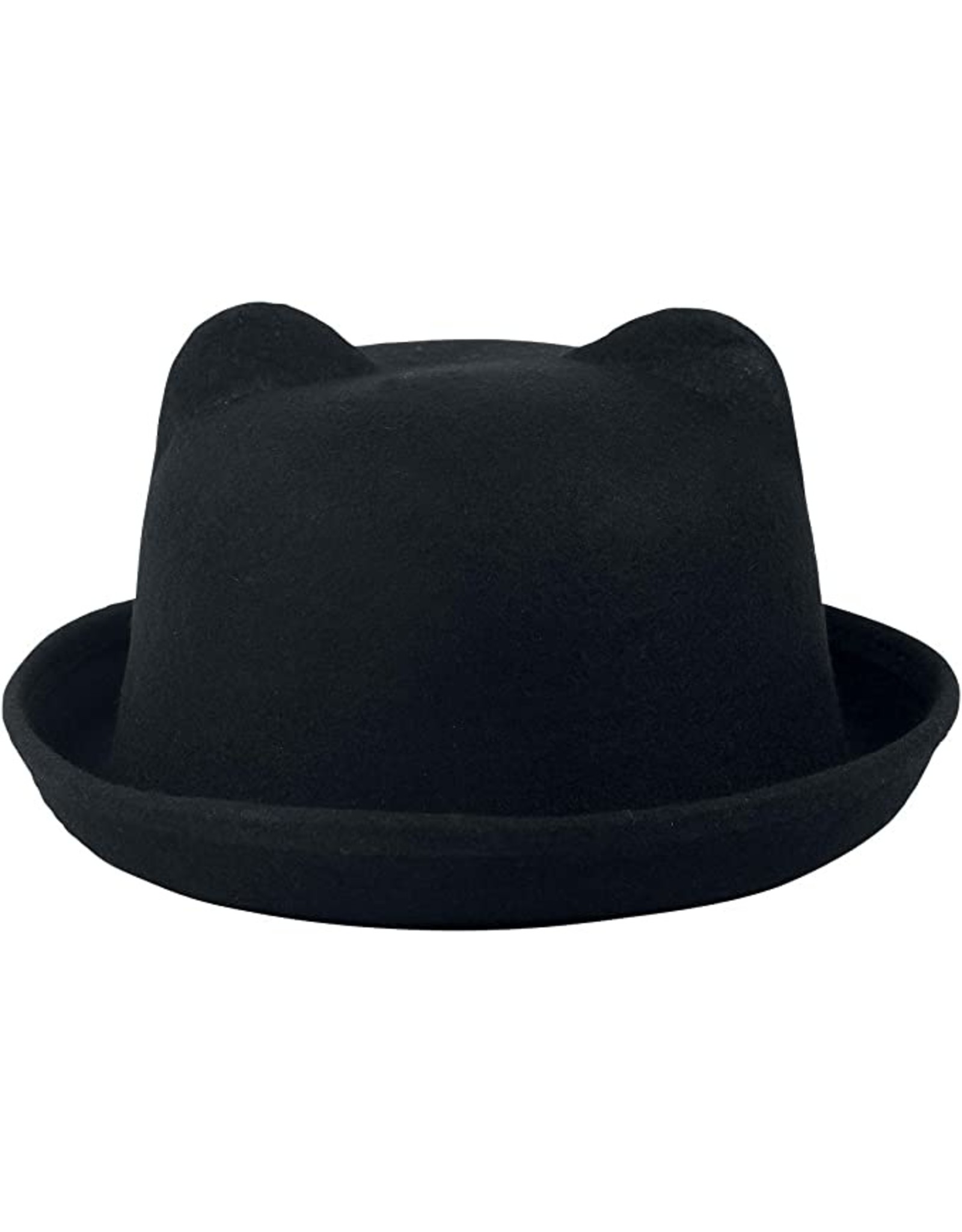 Poizen Industries Gothic steampunk accessories - Poizen Industries Kitty Bowler Hat Black