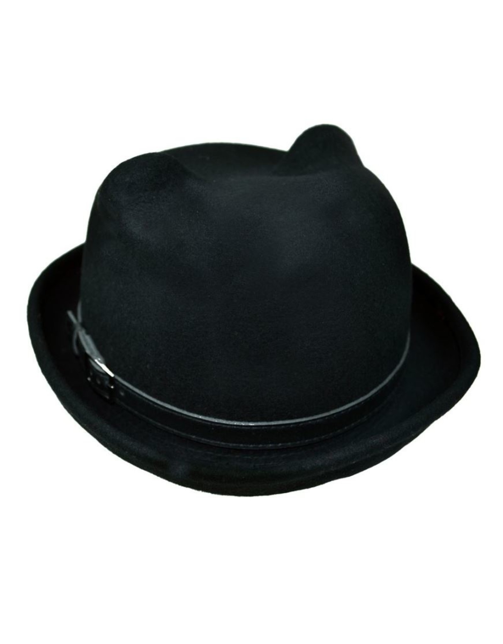 Poizen Industries Gothic steampunk accessories - Poizen Industries Kitty Bowler Hat Black