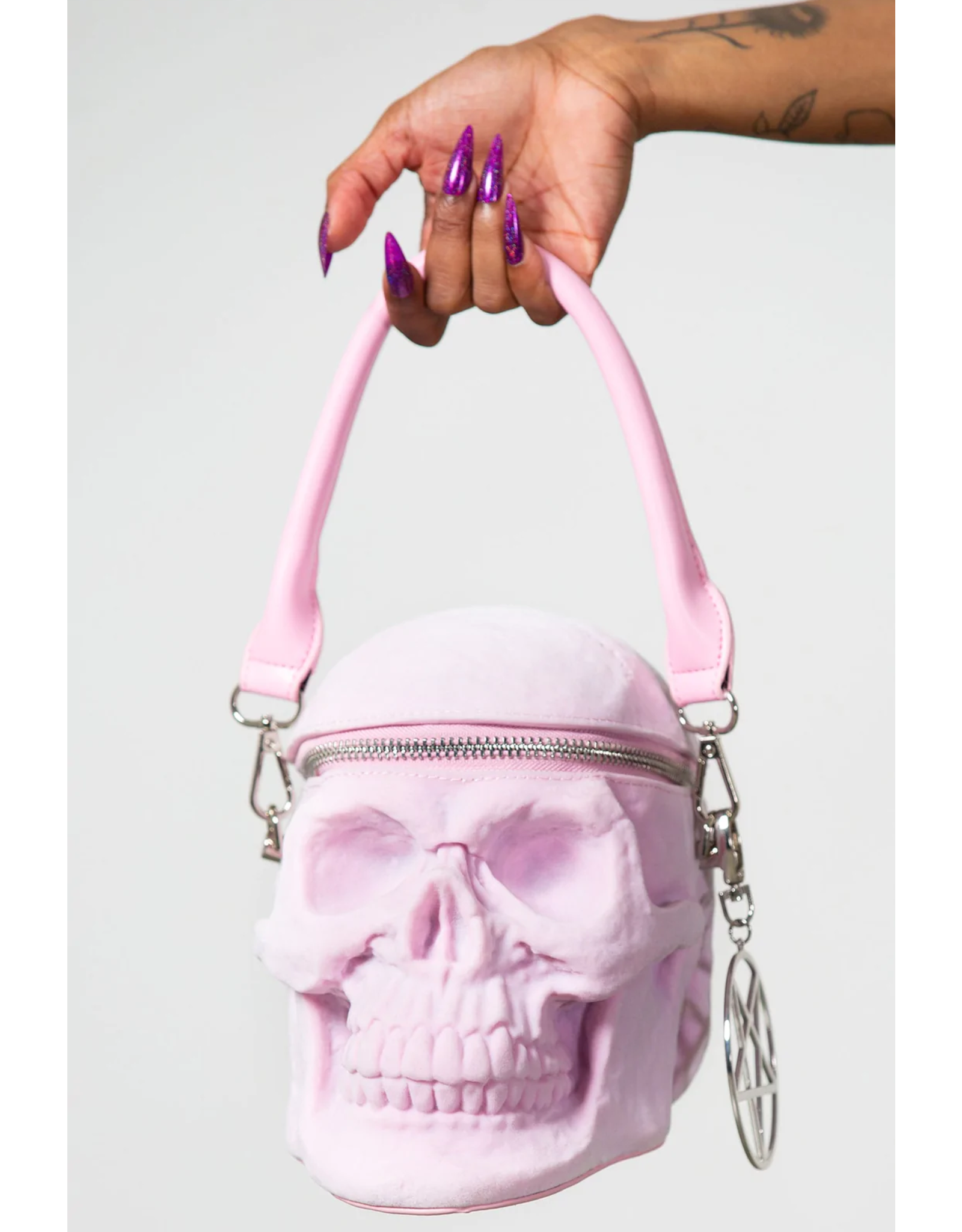 Killstar Gothic bags Steampunk bags - KillStar Grave Digger Skull handbag - Pastel pink