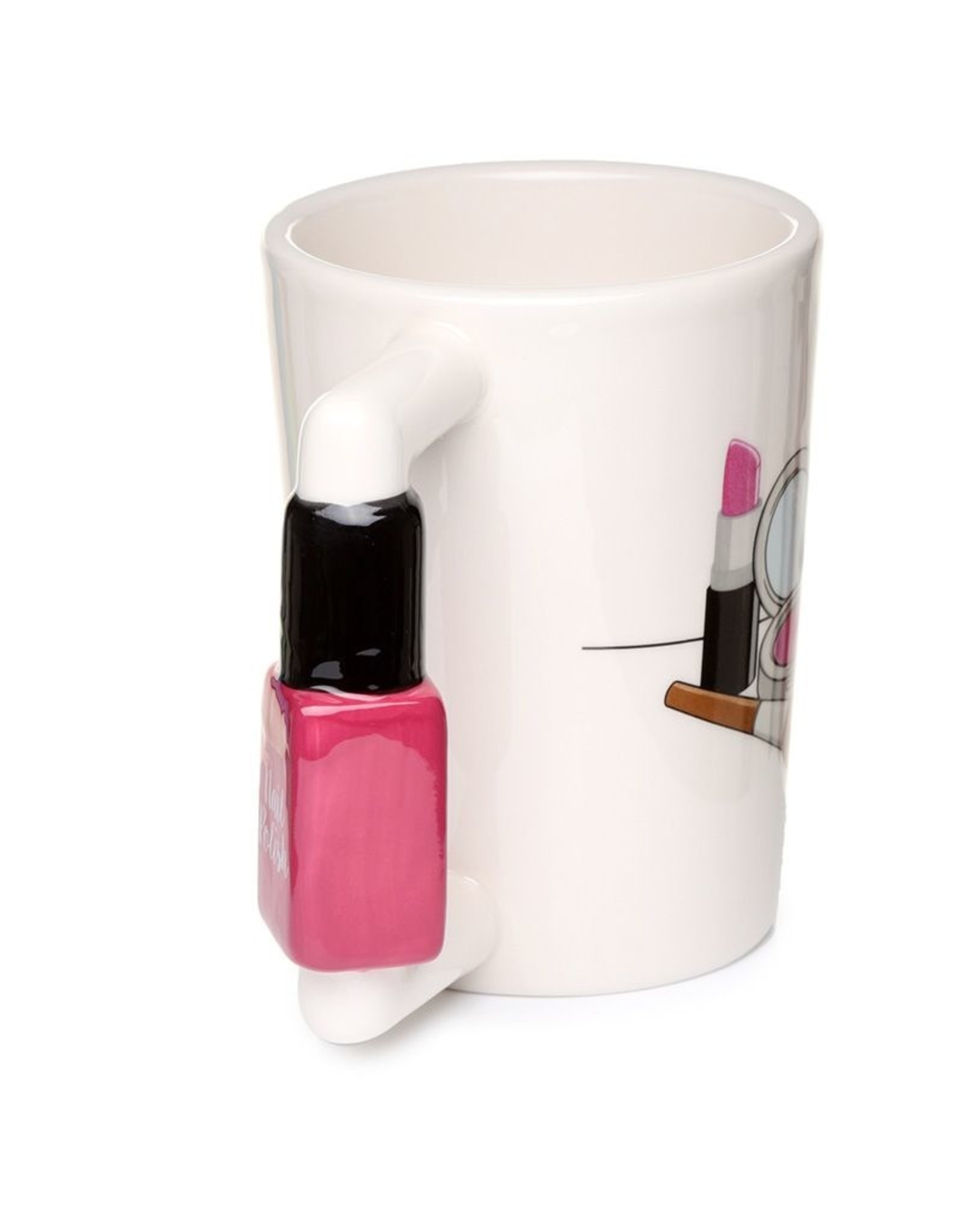 Puckator Drinkware - Ceramic Mug with Nail Polish Bottle Handle