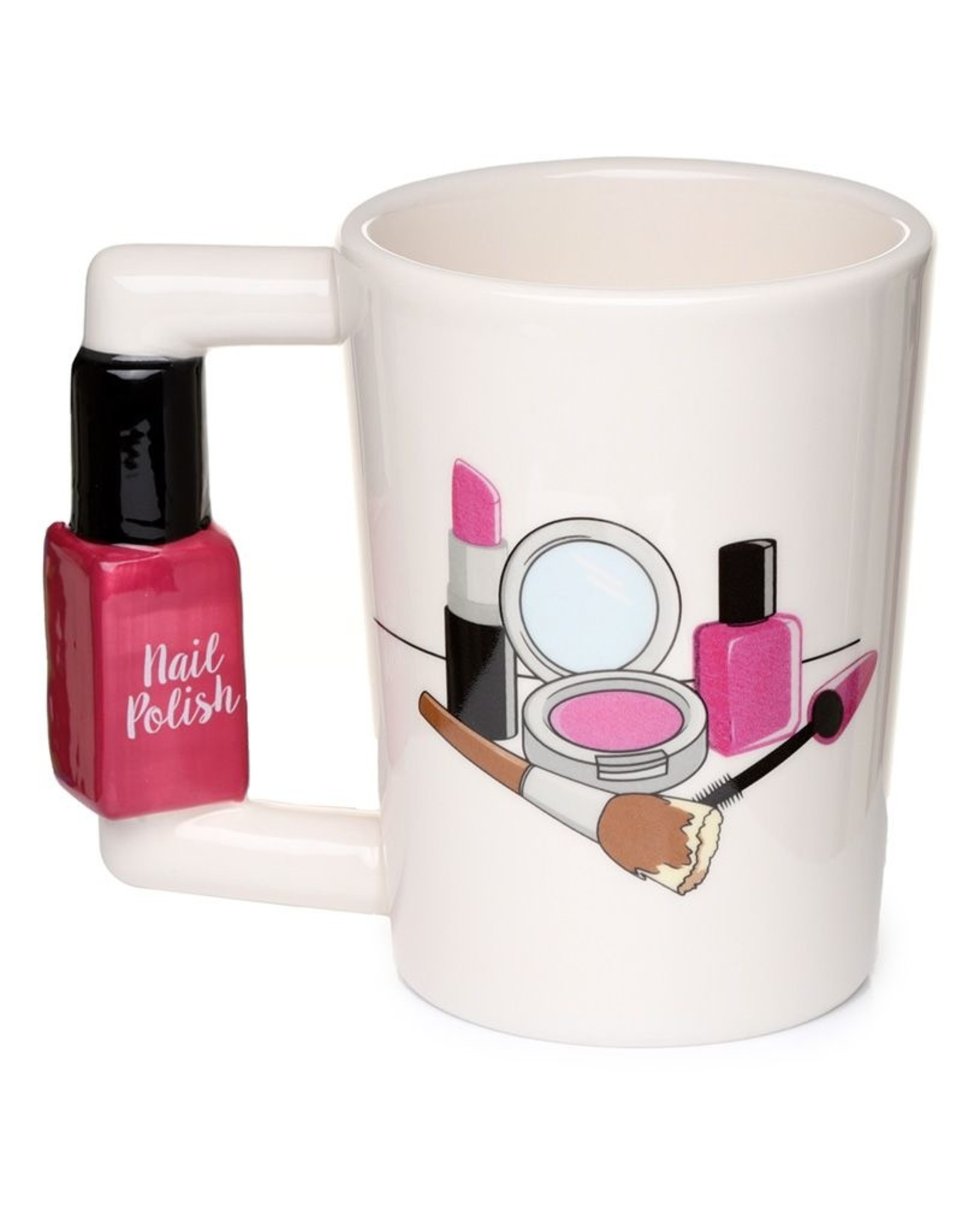 Puckator Drinkware - Ceramic Mug with Nail Polish Bottle Handle