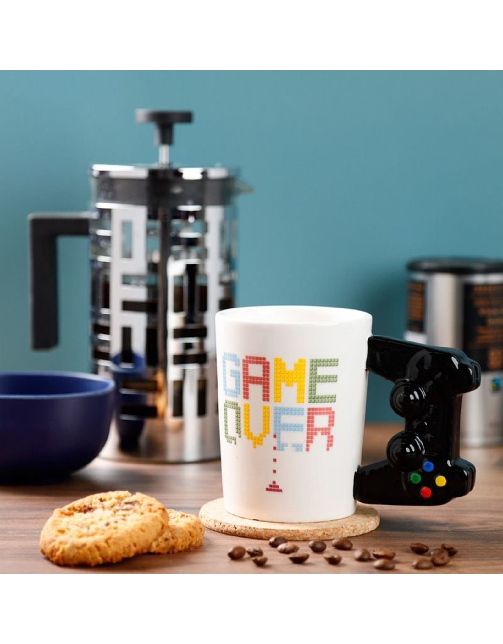 Puckator Drinkware - Game Over Ceramic Mug with Controller Handle