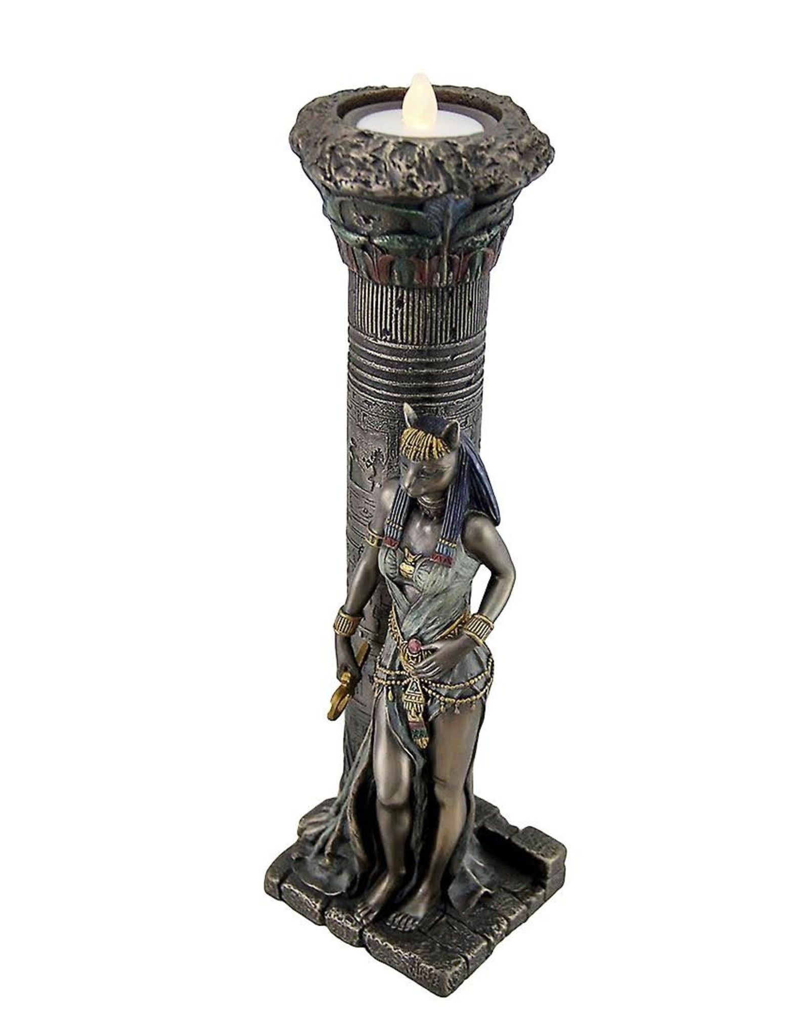 Veronese Design Giftware & Lifestyle - Egyptian Goddess Bastet Candlestick Veronese Design