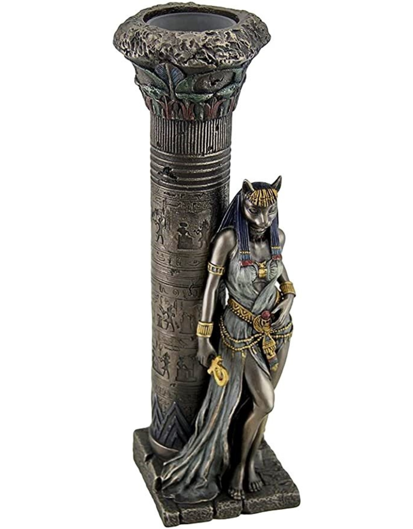 Veronese Design Giftware & Lifestyle - Egyptian Goddess Bastet Candlestick Veronese Design