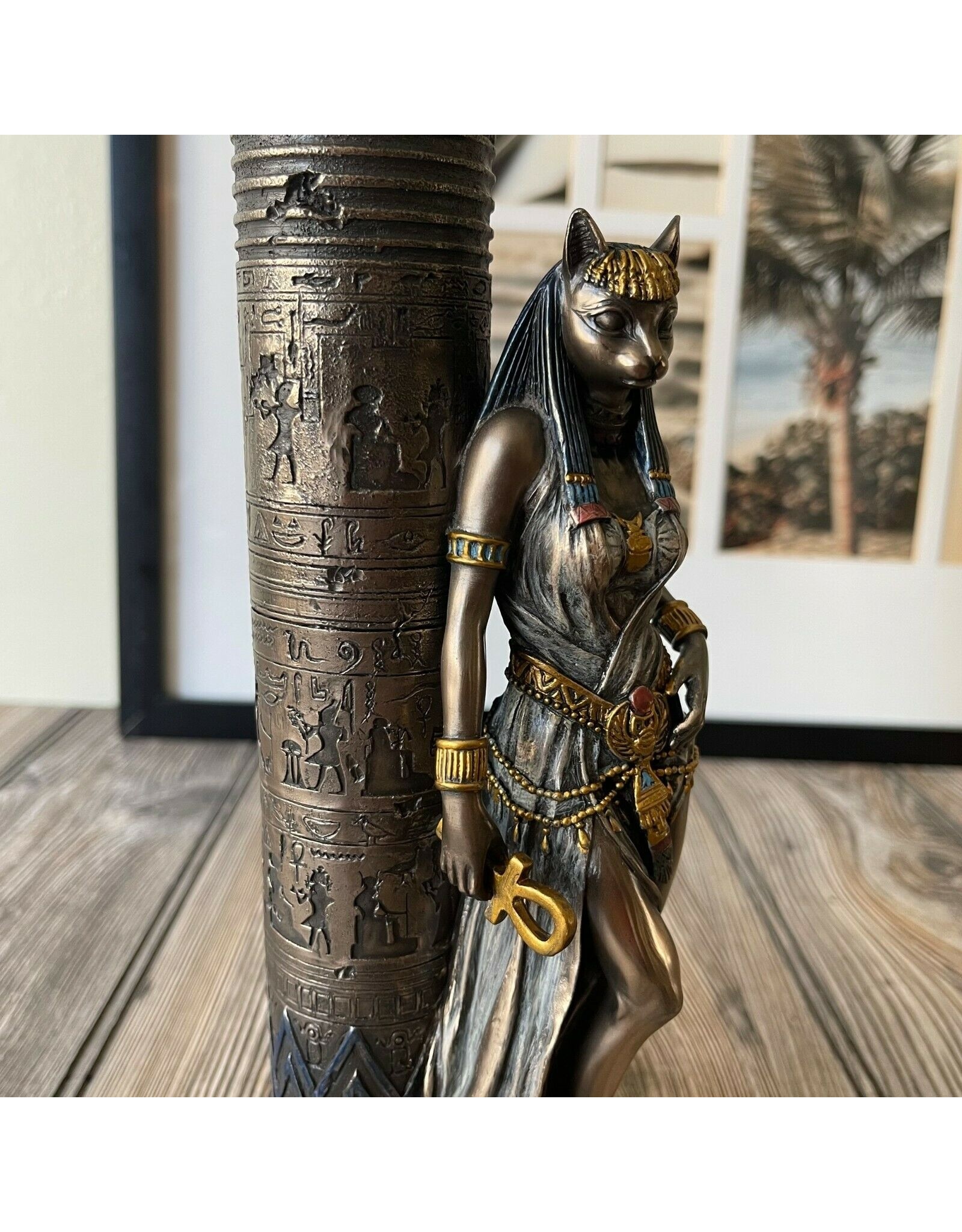 Veronese Design Giftware & Lifestyle - Egyptian Goddess Bastet Candlestick Veronese Design