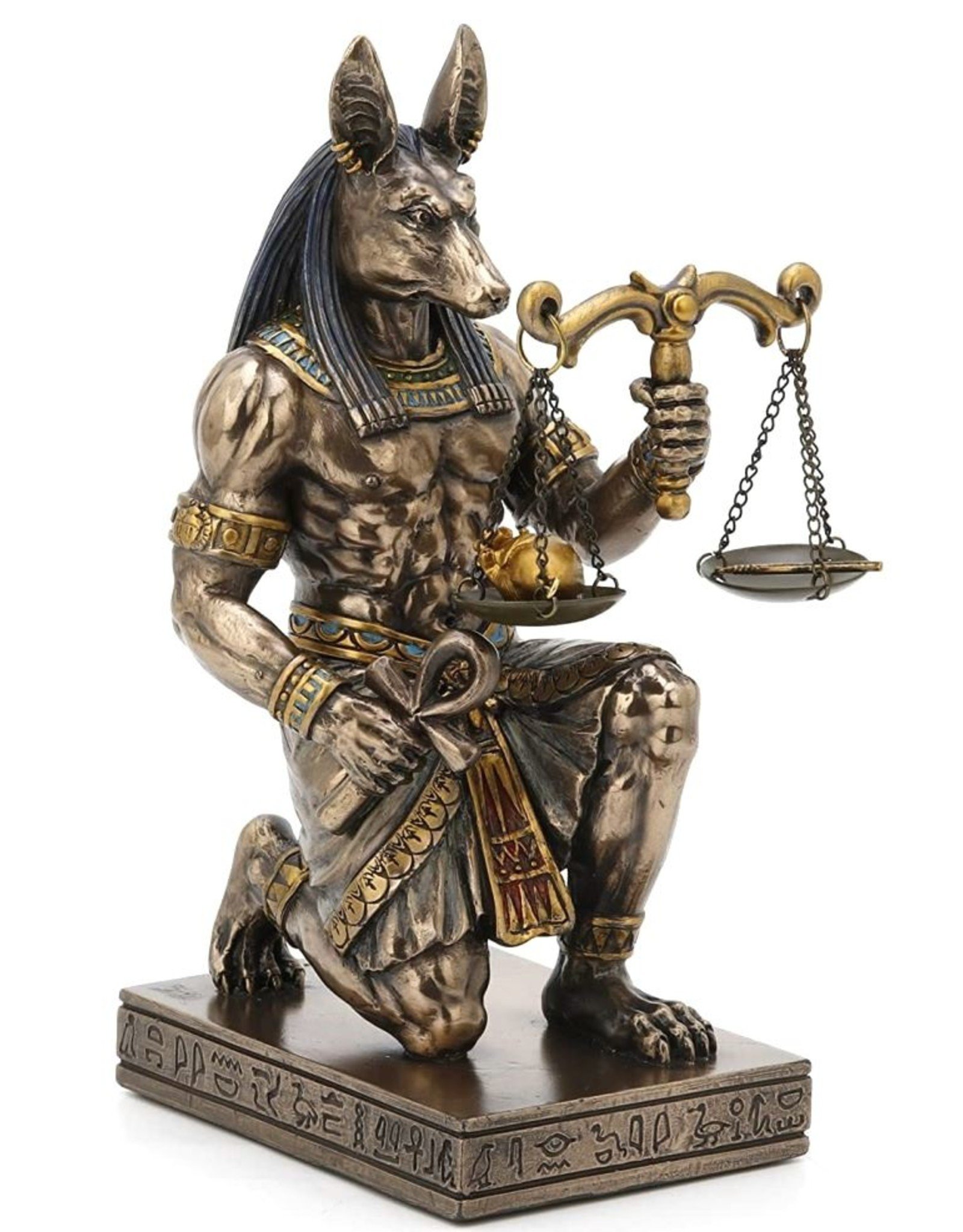 Veronese Design Giftware & Lifestyle - Egyptian God Anubis Kneeling with Scale Veronese Design