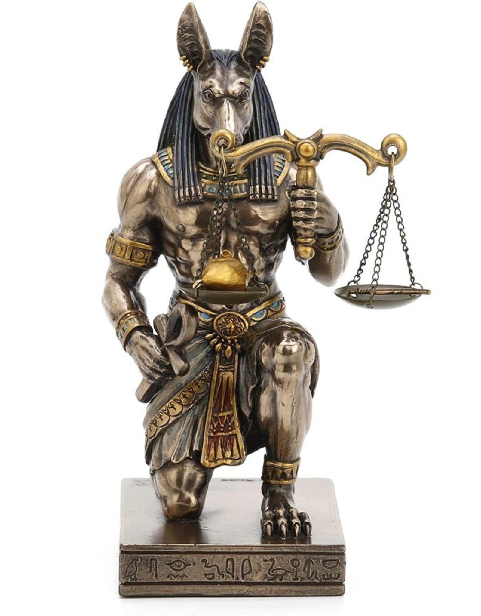 Veronese Design Giftware & Lifestyle - Egyptian God Anubis Kneeling with Scale Veronese Design