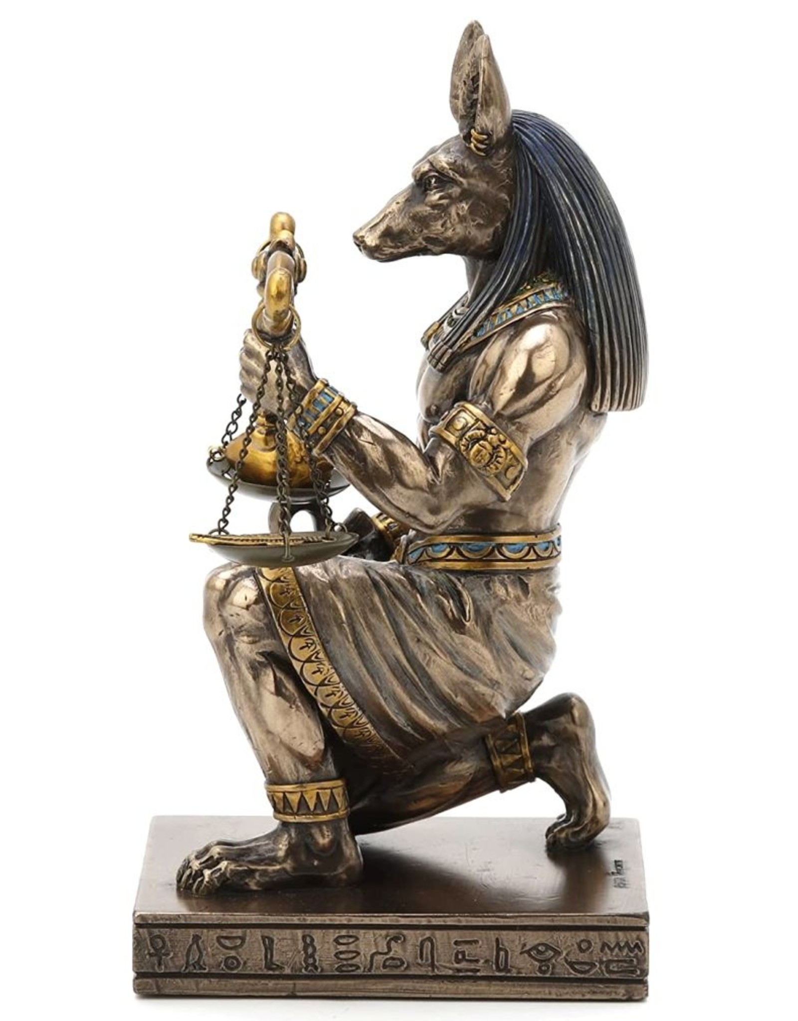 Veronese Design Giftware & Lifestyle - Egyptian God Anubis Kneeling with Scale Veronese Design