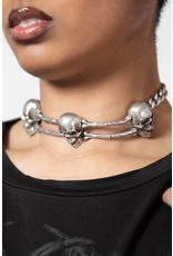 Killstar Killstar tassen en accessoires - Killstar Schedels & Botten Choker "Naven"