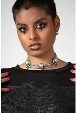 Killstar Killstar tassen en accessoires - Killstar Schedels & Botten Choker "Naven"