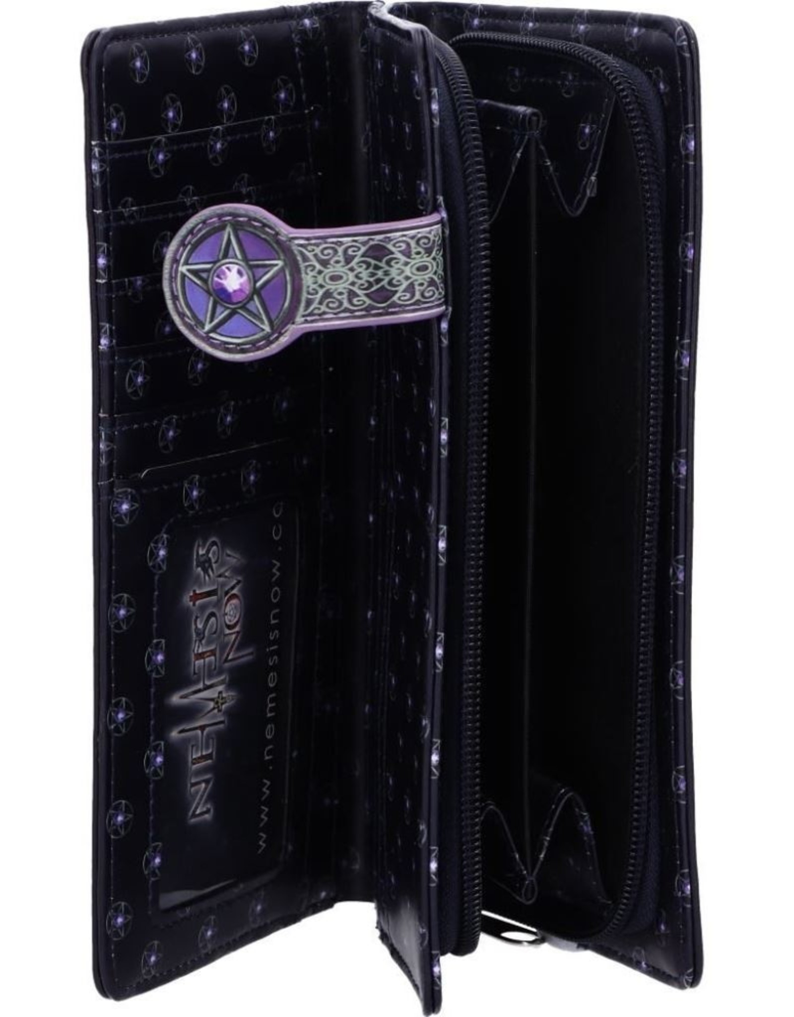 NemesisNow Gothic wallets and purses - The Charmed One Pentagram Cat Embossed Purse Lisa Parker