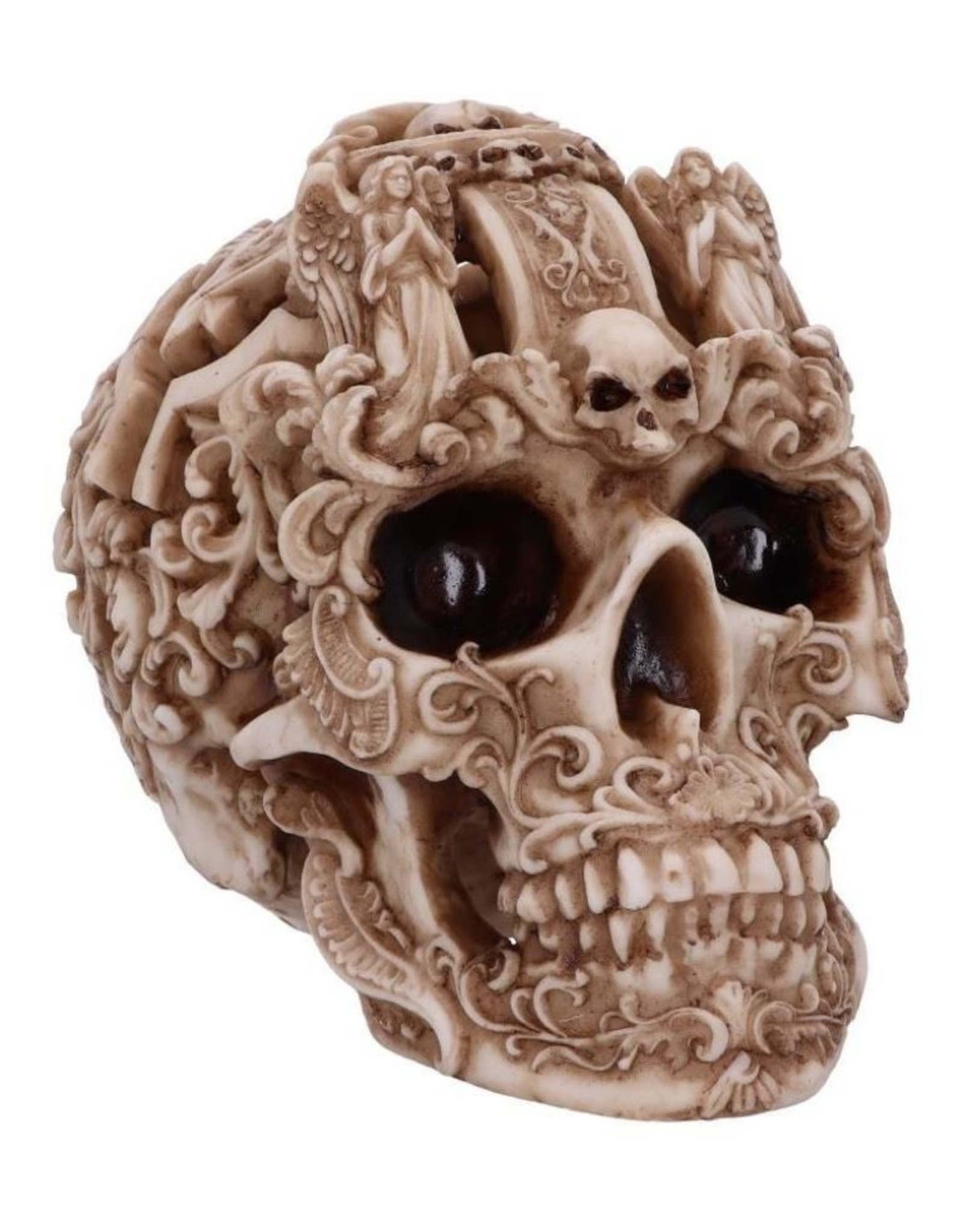 NemesisNow Giftware Figurines Collectables - Gothic Carved Skull Rococo 19cm