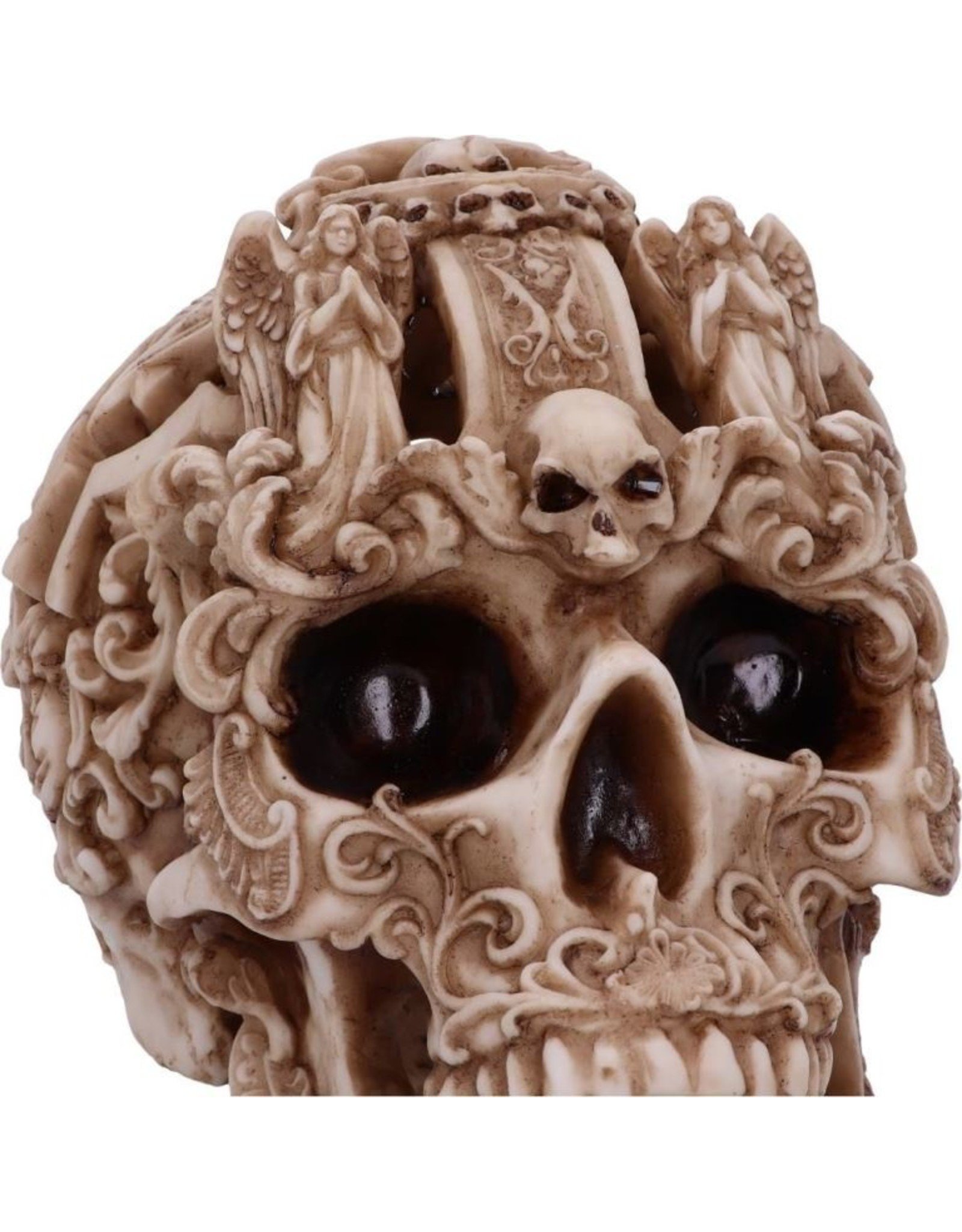 NemesisNow Giftware Figurines Collectables - Gothic Carved Skull Rococo 19cm