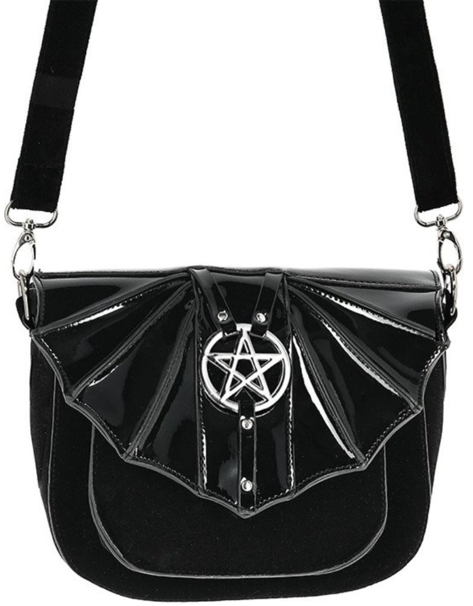 Restyle Gothic bags Steampunk bags - Night Creature Small Gothic Bat handbag with Pentagram