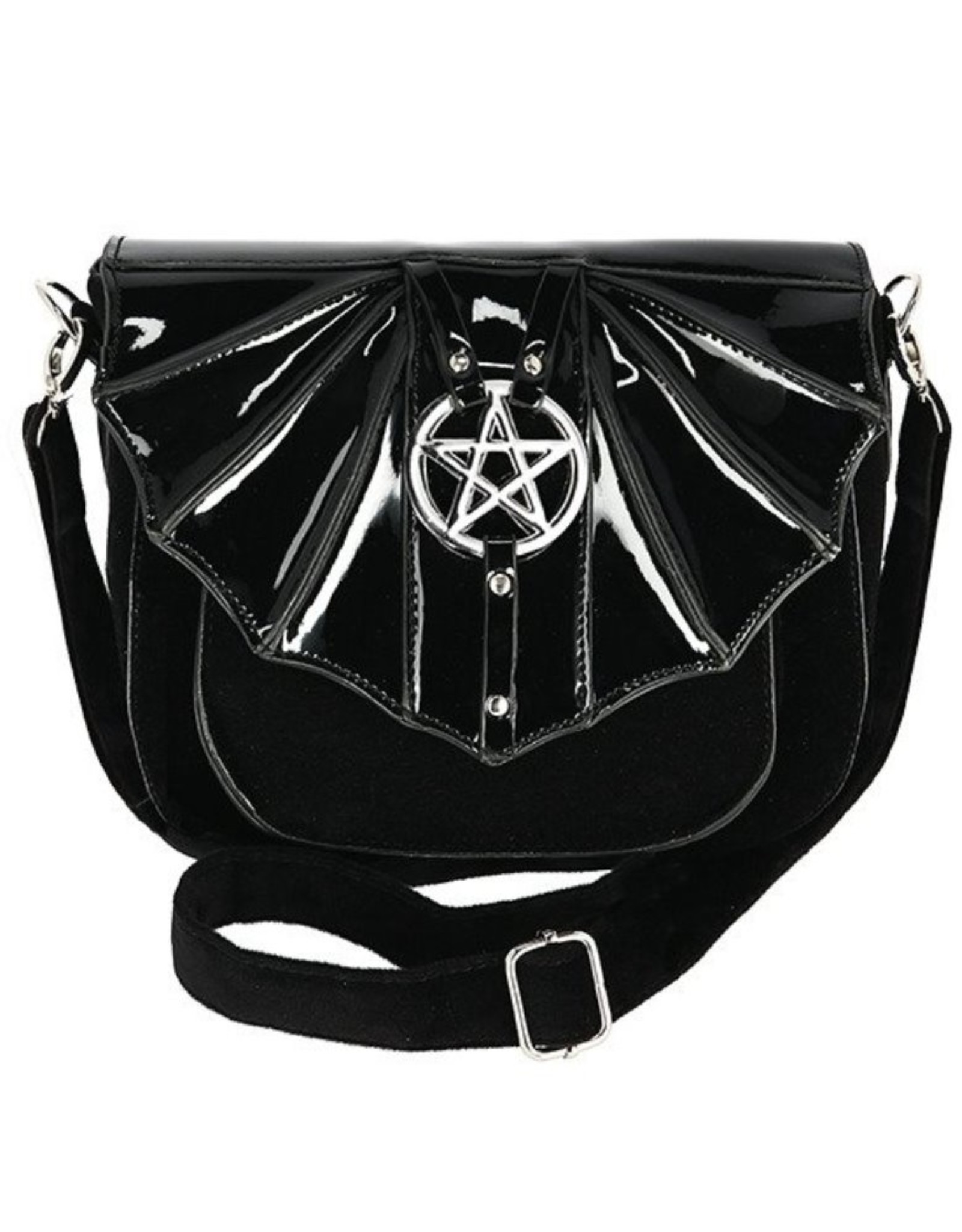 Restyle Gothic tassen Steampunk tassen - Night Creature Kleine Gothic Vleermuis handtas met Pentagram