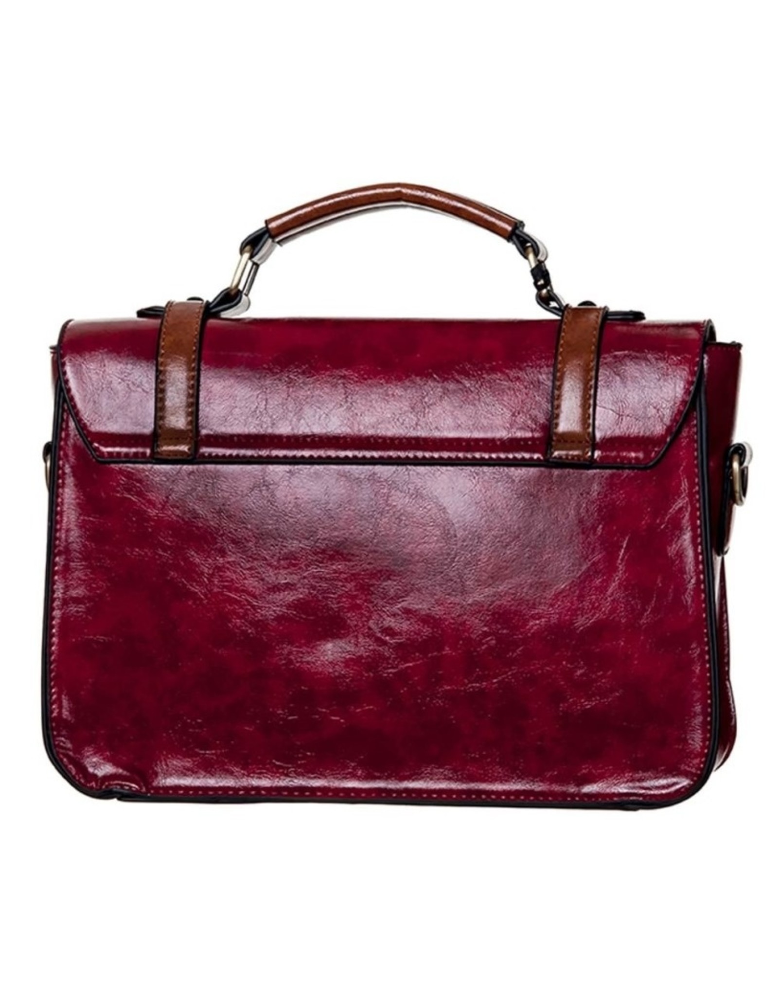 Banned Retro tassen Vintage tassen -  Banned Retro handtas met gespen en strik (rood)