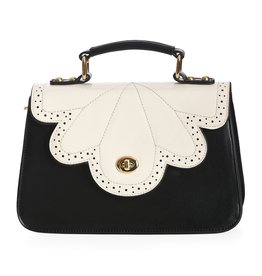 Banned Banned Scalloped Retro 50s Handbag black-white