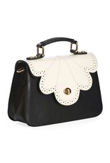 Banned Retro bags  Vintage bags - Banned Scalloped Retro 50s Handbag black-white