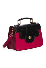 Banned Retro bags  Vintage bags - Banned Scalloped Retro 50s Handbag (black-red)