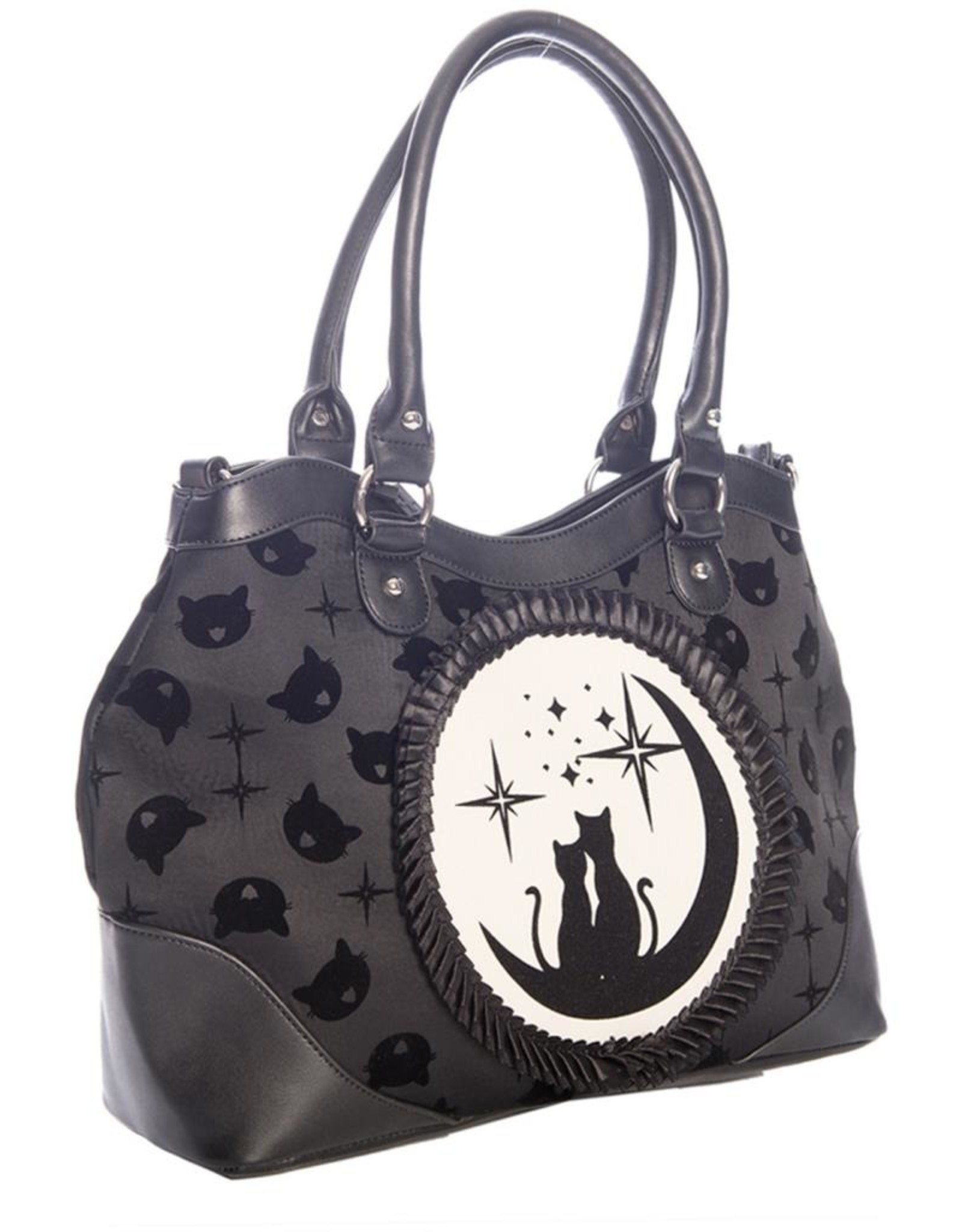 Banned Gothic Bags Steampunk Bags - Banned Lunar Sisters Handbag with Cats