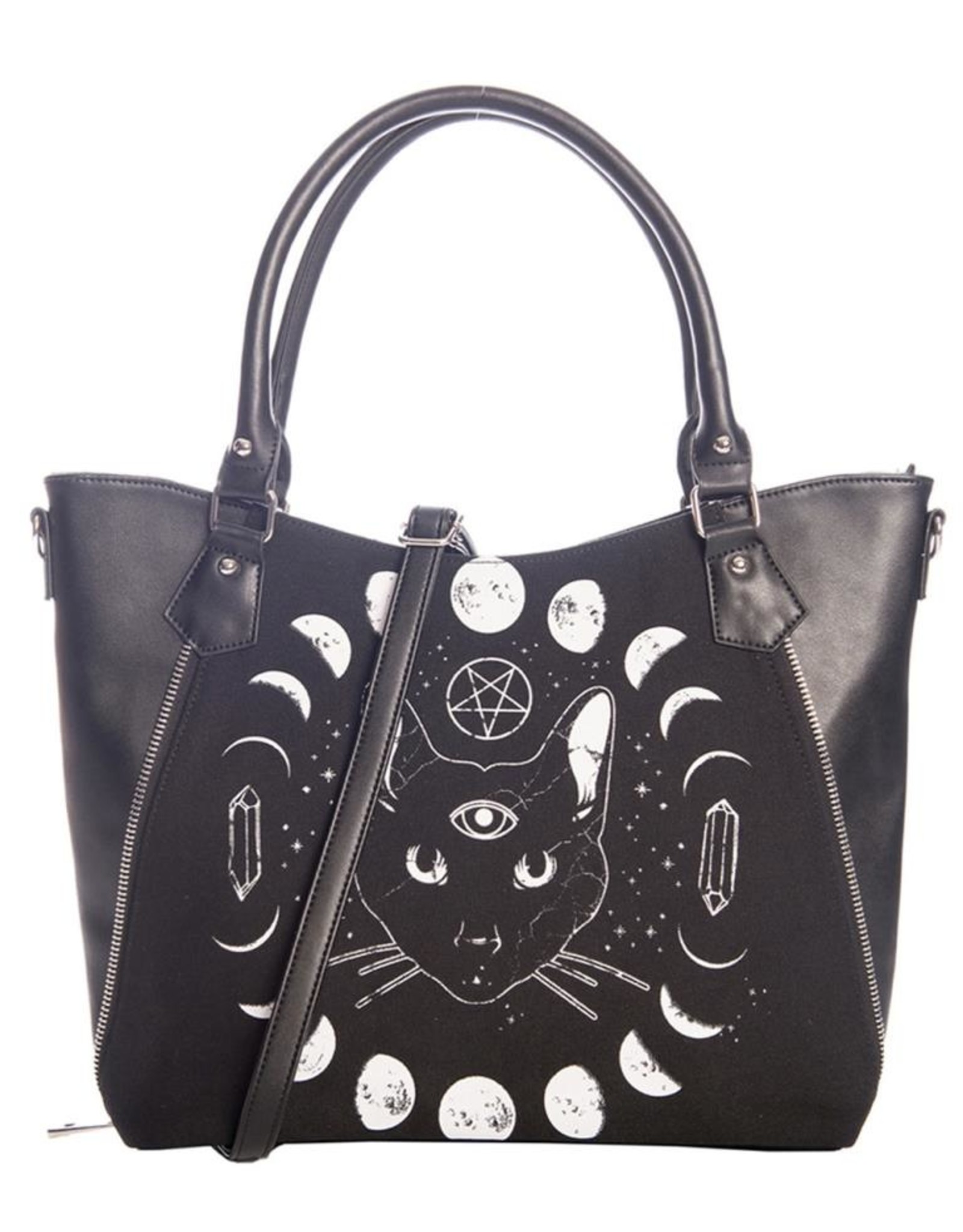 Banned Gothic bags Steampunk bags - Banned Pentacle Coven Handbag Moon Phases