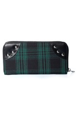 Banned Gothic portemonnees - Tartan Portemonnee met Handboeien (groen)