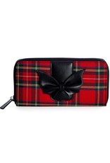 Banned Gothic wallets and Purses - Banned Krampus Tartan Wallet (red)