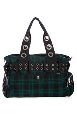 Banned Gothic bags Steampunk bags - Banned Camdyn Tartan Handbag (green)