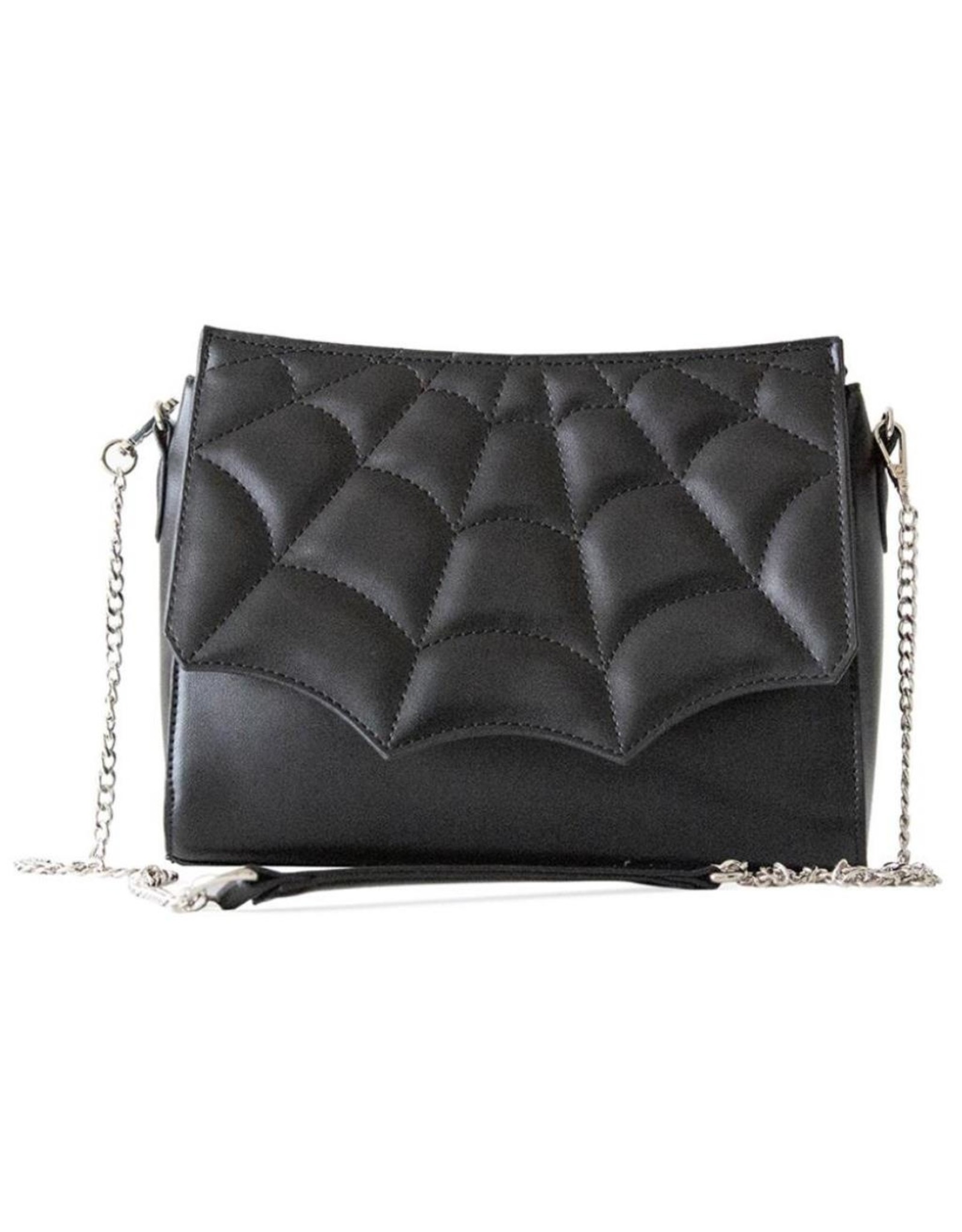 Banned Gothic bags Steampunk bags - Mabris Schoulder bag with Embosed Spiderweb