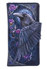 NemesisNow Gothic portemonnees - Ravens Flight Reliëf Portemonnee met Raaf en Rozen