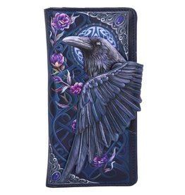 NemesisNow Ravens Flight Black Wing Floral Embossed Purse