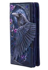 NemesisNow Gothic portemonnees - Ravens Flight Reliëf Portemonnee met Raaf en Rozen