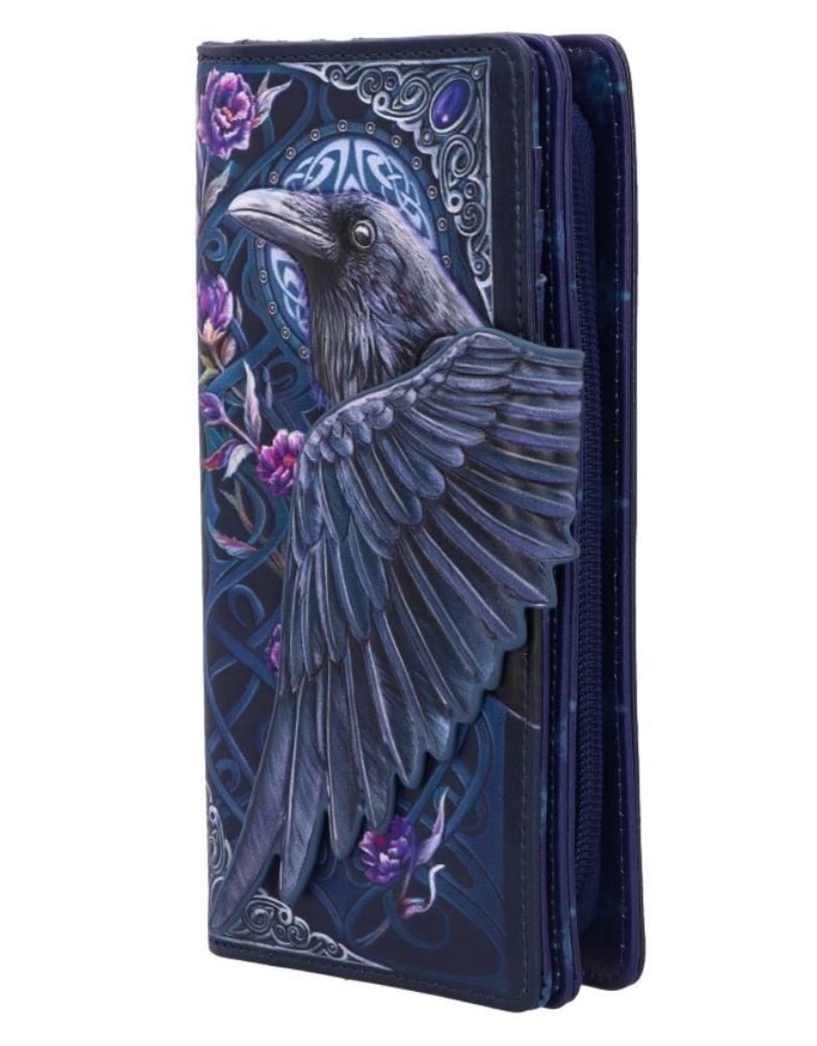 NemesisNow Gothic wallets and purses - Ravens Flight Black Wing Floral Embossed Purse
