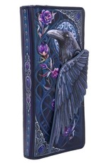 NemesisNow Gothic portemonnees - Ravens Flight Reliëf Portemonnee met Raaf en Rozen