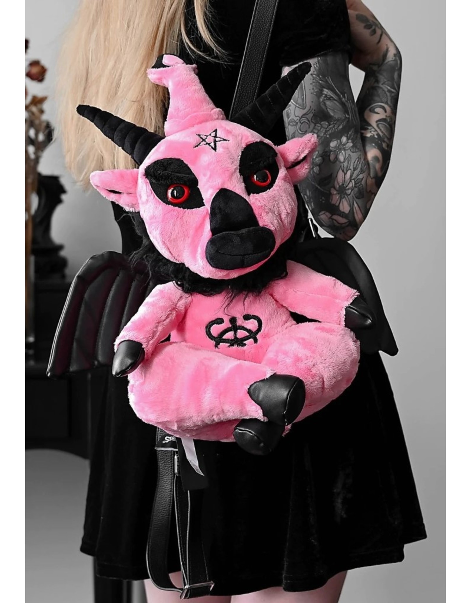 Killstar Killstar tassen en accessoires - Killstar Dark Lord pluche rugtas (bubblegum)