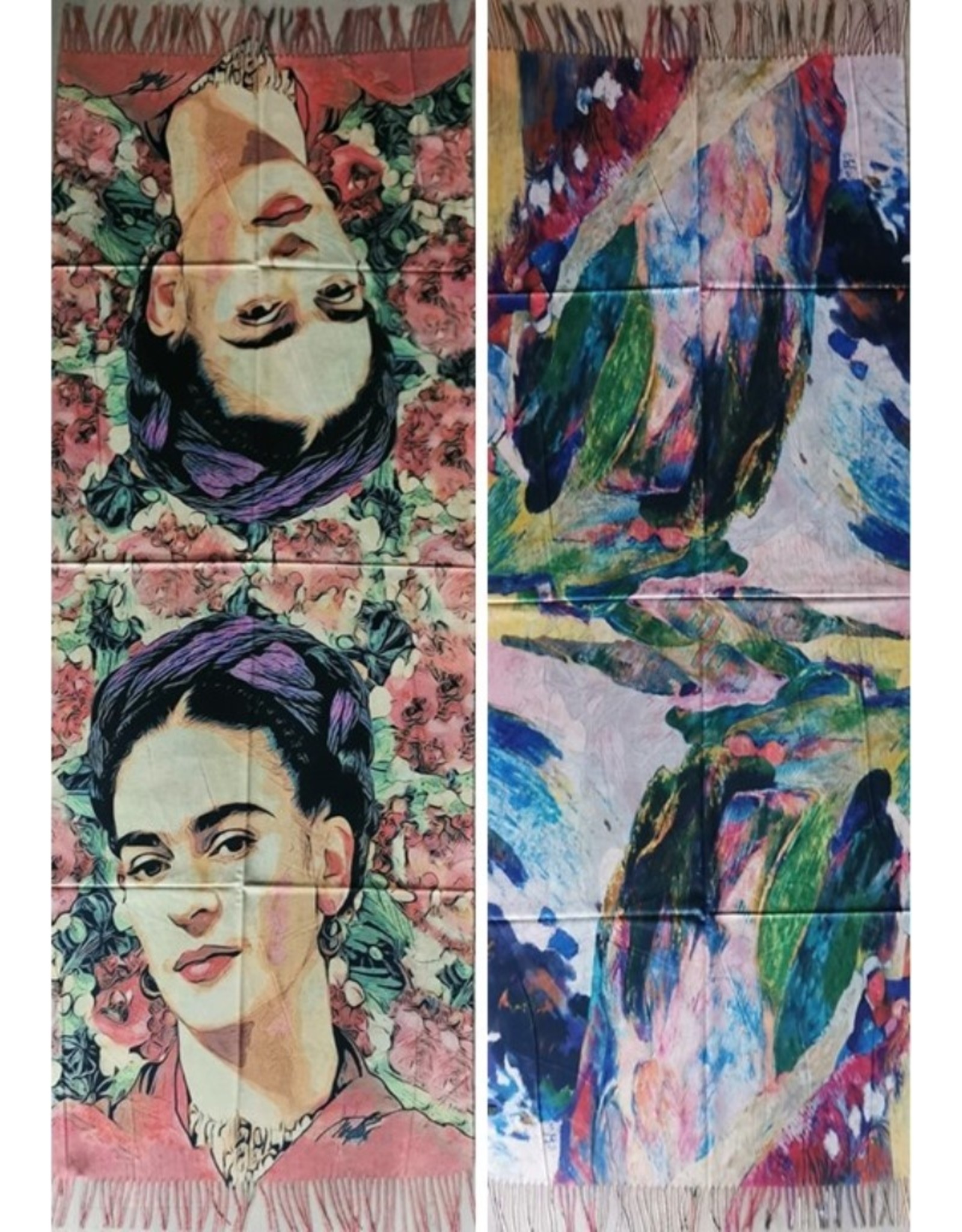 Miscellaneous - Frida Kahlo Shawl-Wraparound  Pastel Roses double sided