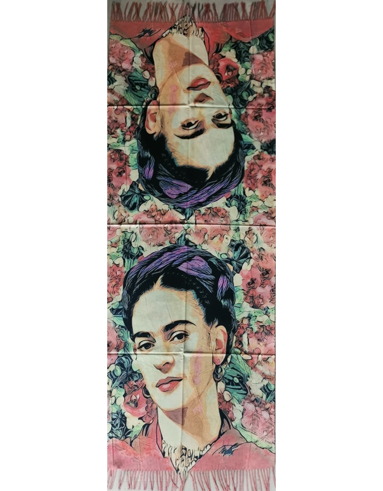 Miscellaneous -    Frida Kahlo Sjaal-Omslagdoek Pastel Rozen dubbelzijdig