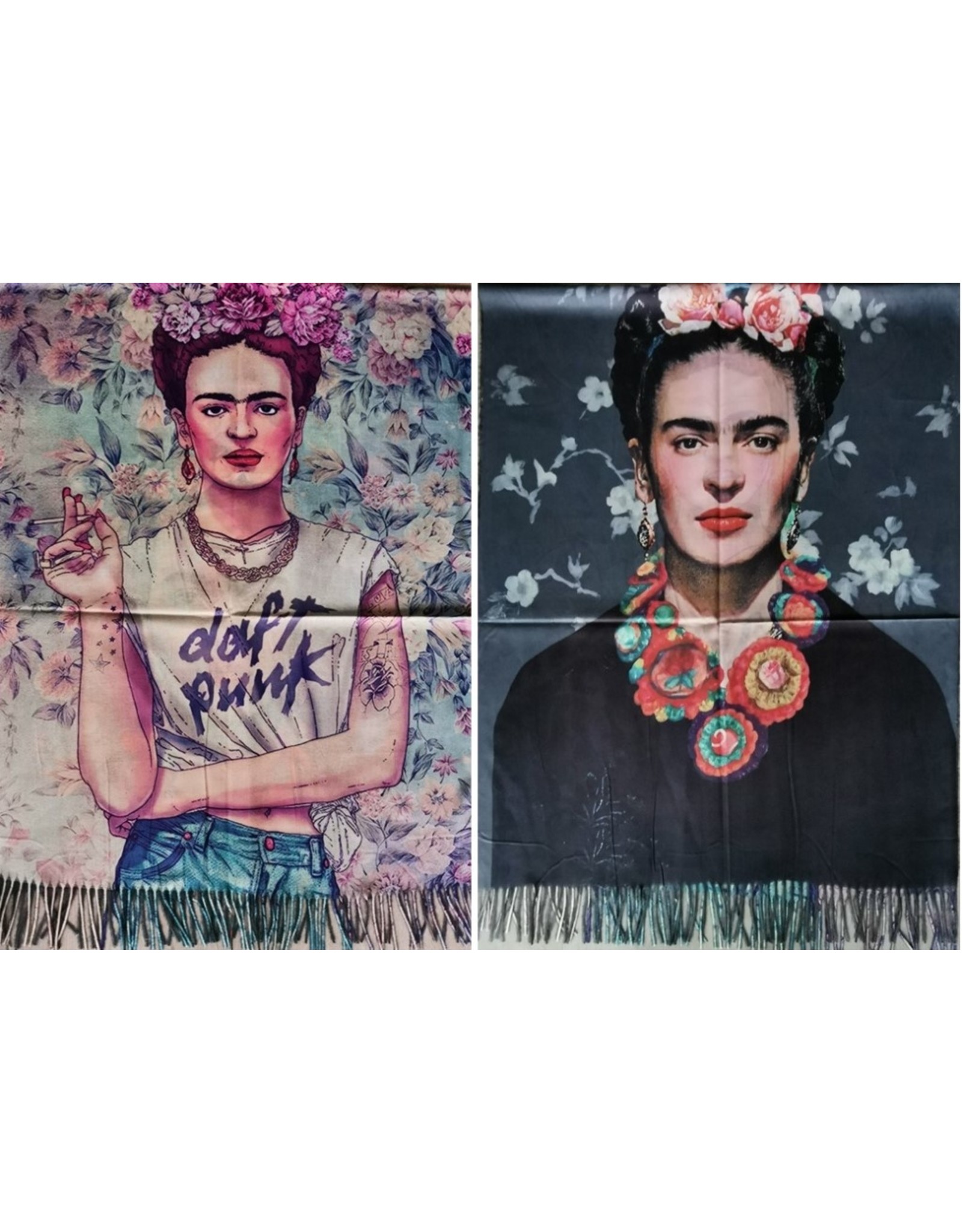 Miscellaneous -   Frida Kahlo Daft Punk Shawl double sided