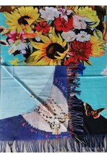 Miscellaneous - Frida Kahlo Roses & Sunflower Wreath Shawl double sided