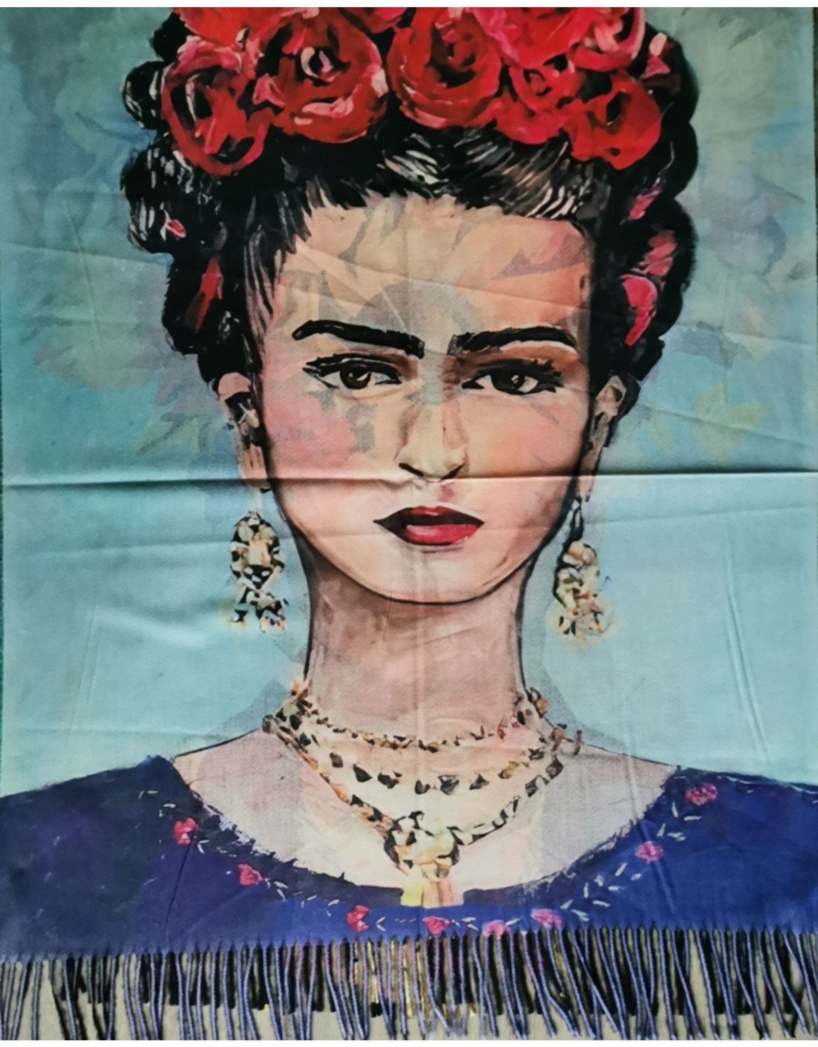 Miscellaneous - Frida Kahlo Roses & Sunflower Wreath Shawl double sided