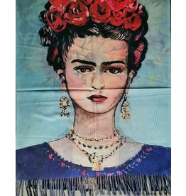 Frida Kahlo Roses & Sunflower Wreath Shawl double sided