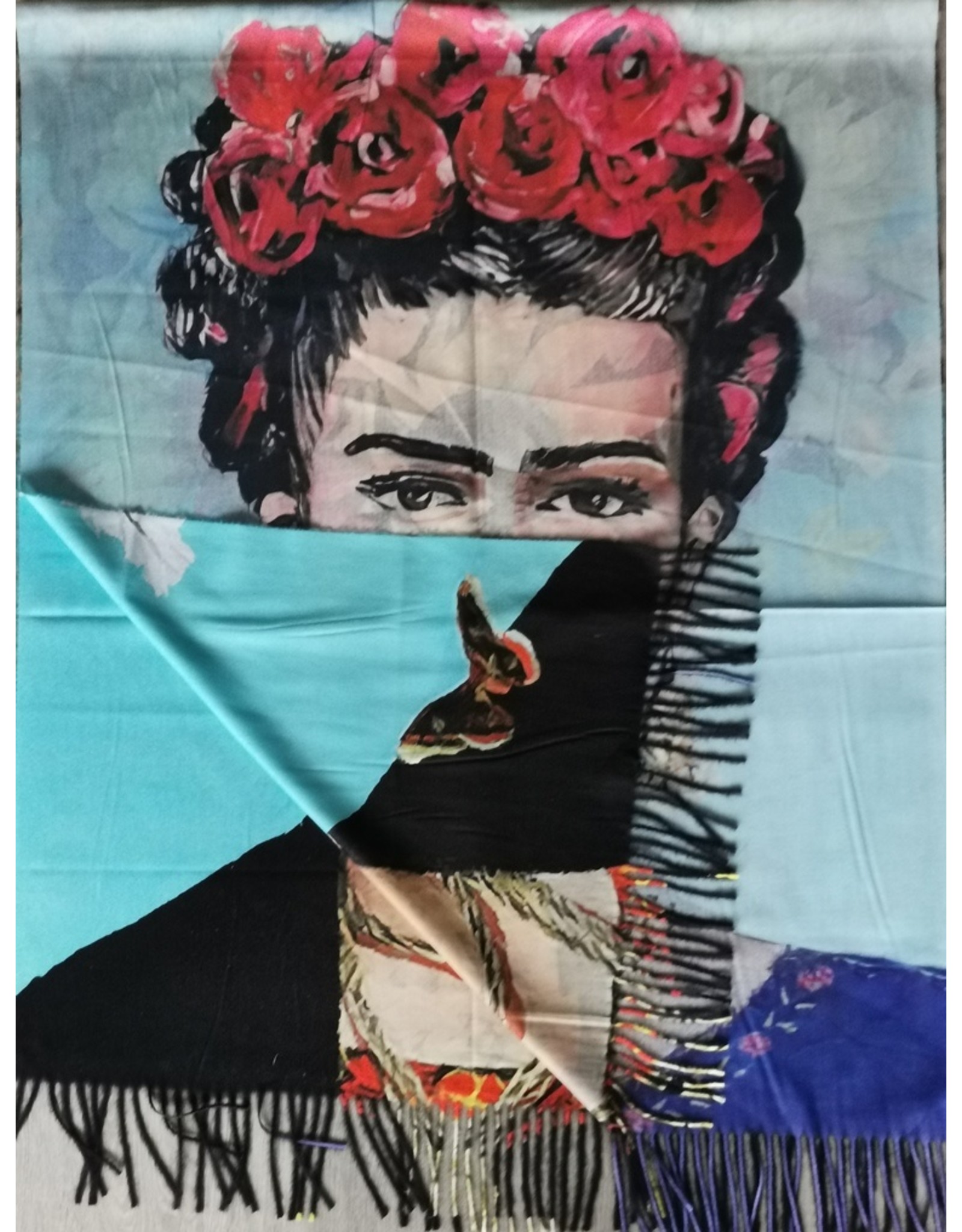 Miscellaneous - Frida Kahlo Roses & Sunflower Wreath Shawl double sided