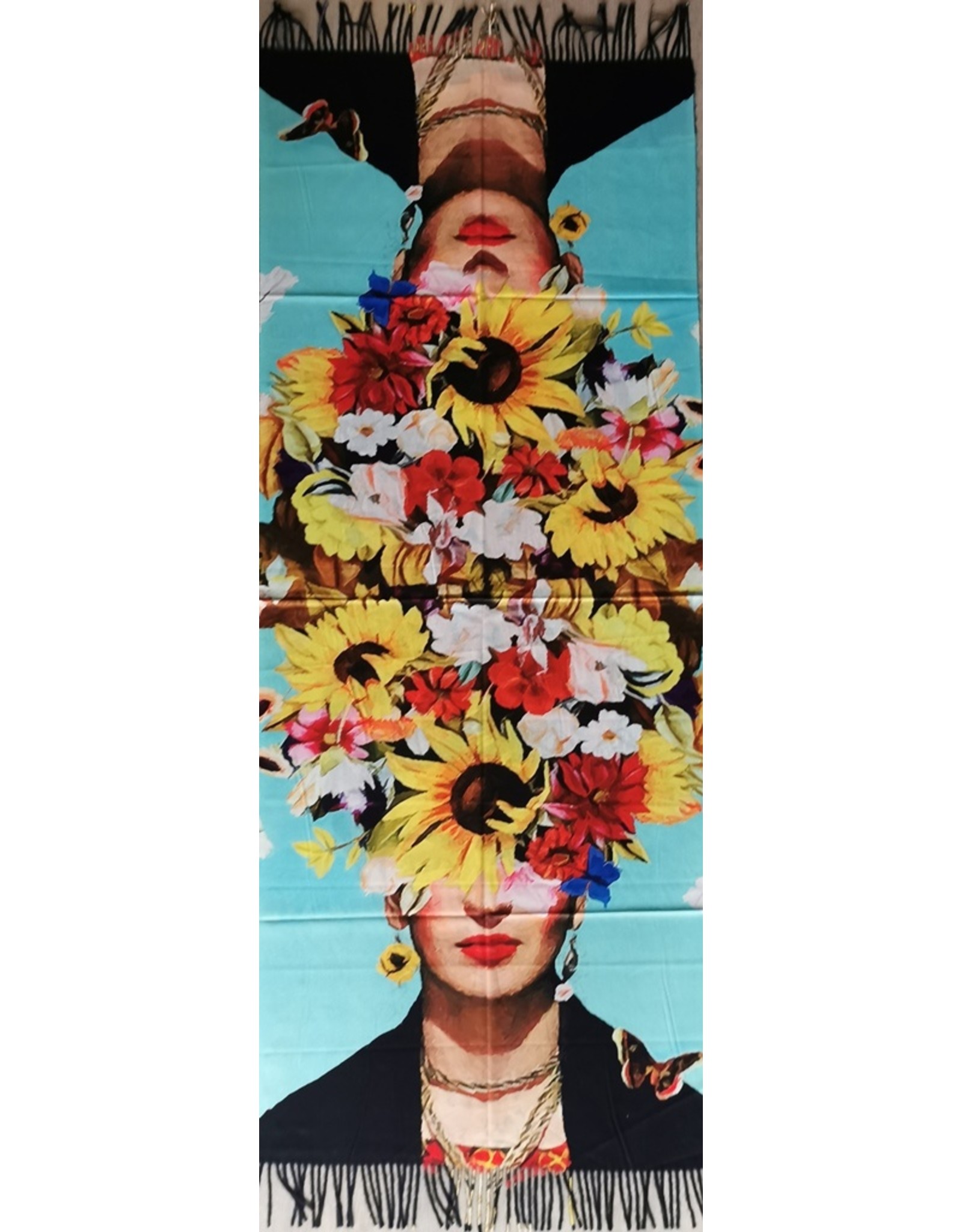 Miscellaneous - Frida Kahlo Roses & Sunflower Wreath Shawl double sided